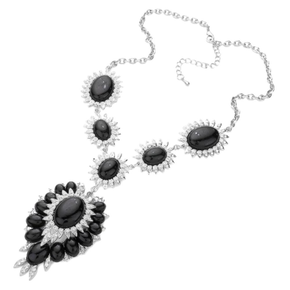 Vintage Natural Turquoise Oval Stone Accented Link Women Fashion Jewelry Necklac